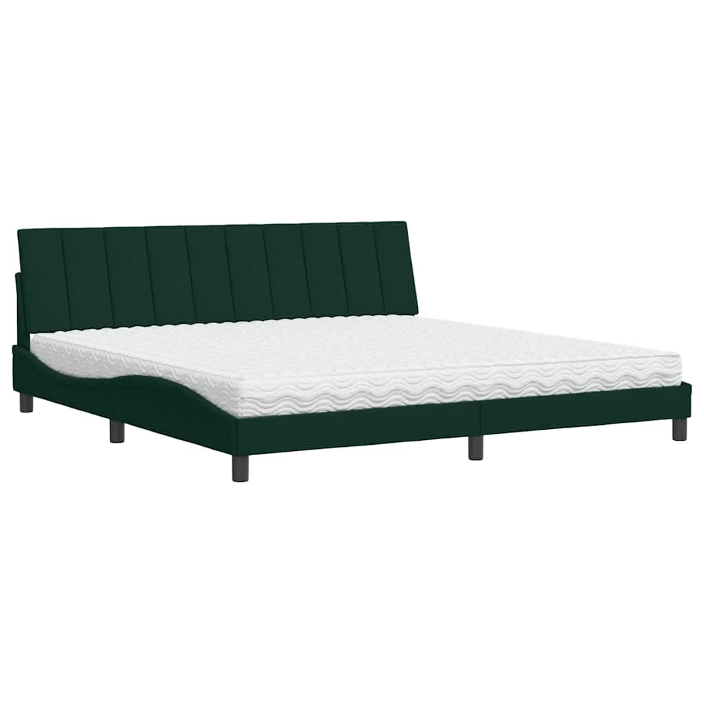 Bett mit Matratze "Hanko" Hellgrau 80x200 cm Samt