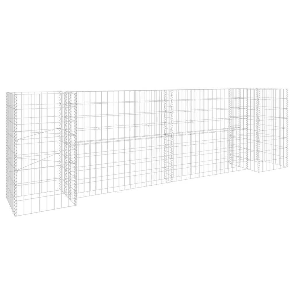 H-förmiger Gabionen-Pflanzkorb Stahldraht 260x40x40 cm