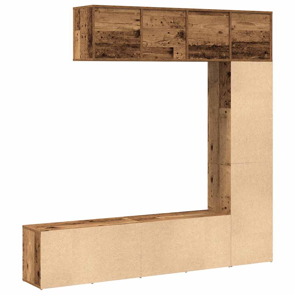 3-tlg. Bücher-/TV-Schrank Set Weiß 180×30×180 cm