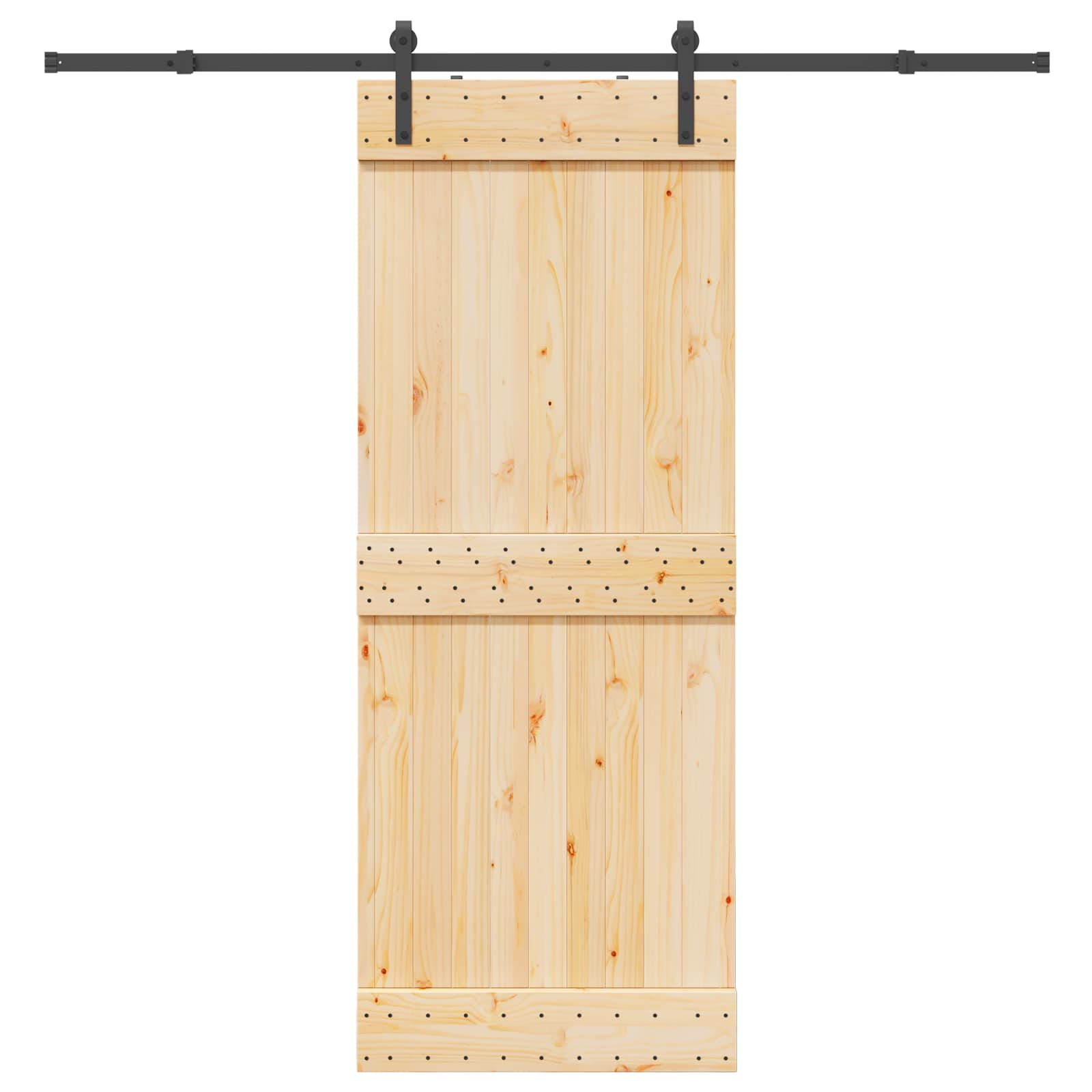 Schiebetür NARVIK Natürlich und Schwarz 70 x 210 cm (152,5 cm)