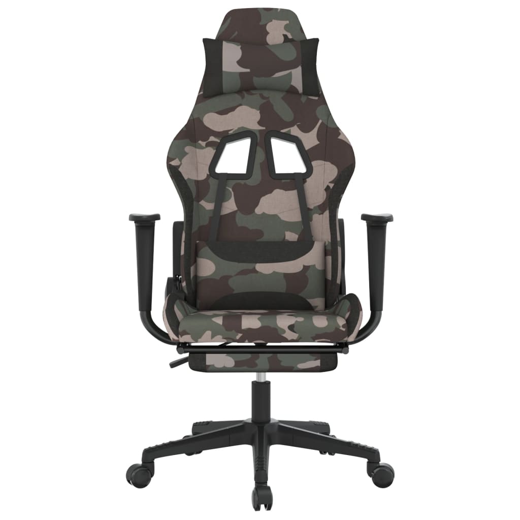 Gaming-Stuhl mit Massagefunktion Schwarz und Creme Stoff