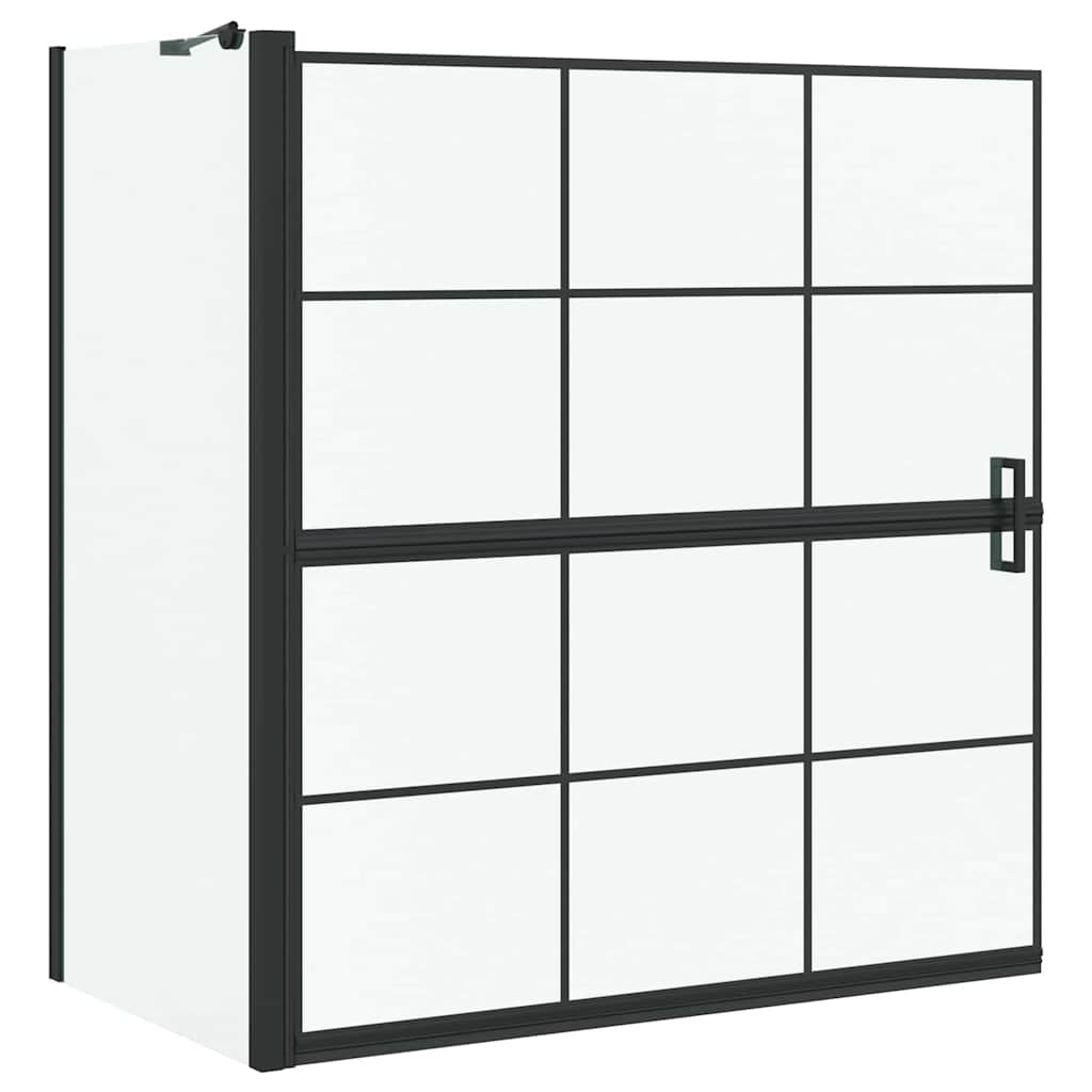 Bad-Duschschirm Schwarz und Transparent 80 x 68 x 128 cm
