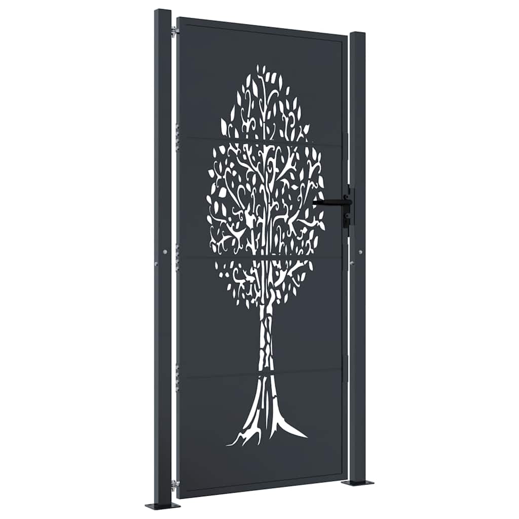 Gartentor Anthrazit 100x75 cm Stahl Baum-Design