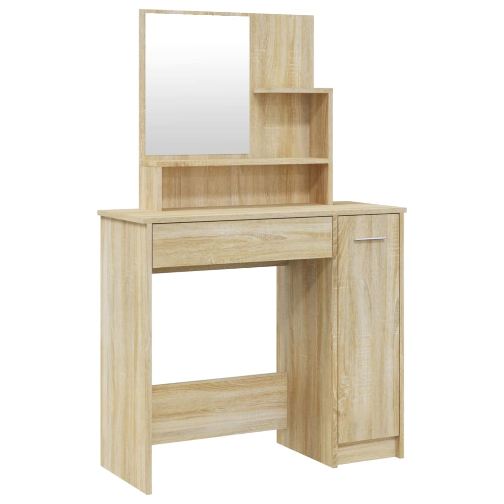 Schminktisch-Set Weiß 86,5x35x136 cm
