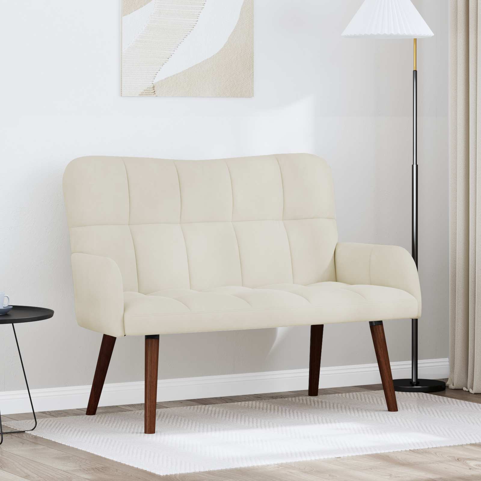 2-Sitzer Sofa Hellgrau 115 x 61 x 87 cm Samt (V)