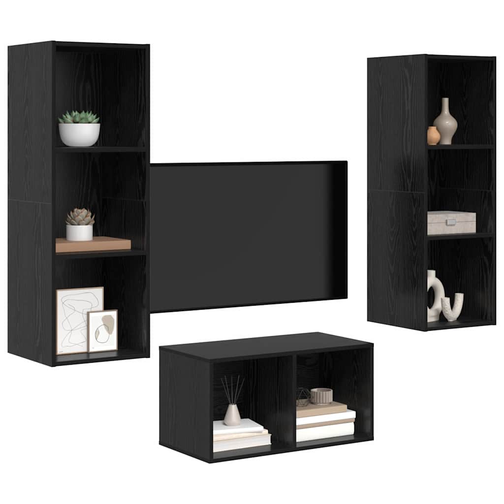 3-tlg. TV-Schrank-Set Weiß Holzwerkstoff