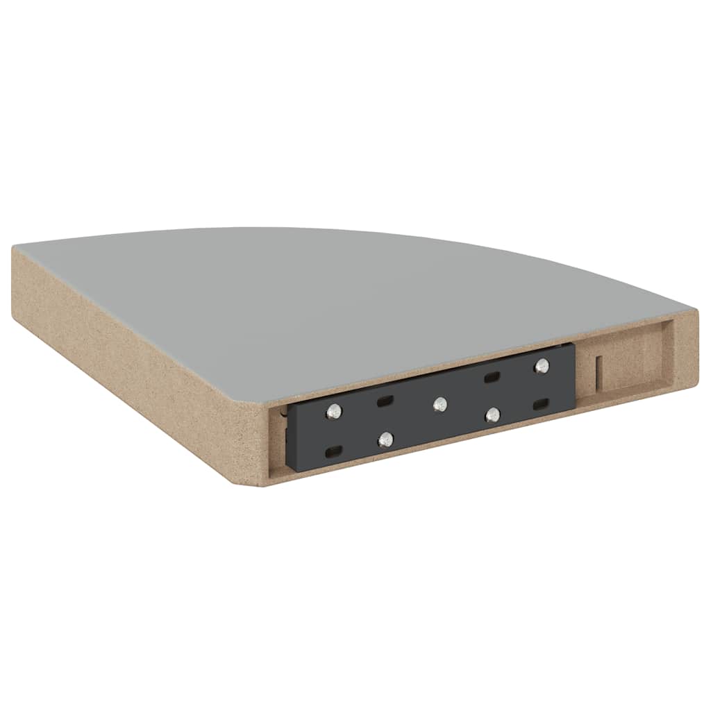 Schwebende Eckregale 2 Stk. Hochglanz-Weiß 25x25x3,8 cm MDF