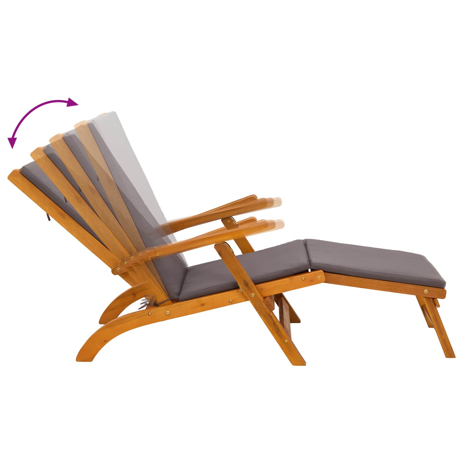 Gartenliege mit Fußteil und Tisch Massivholz Akazie