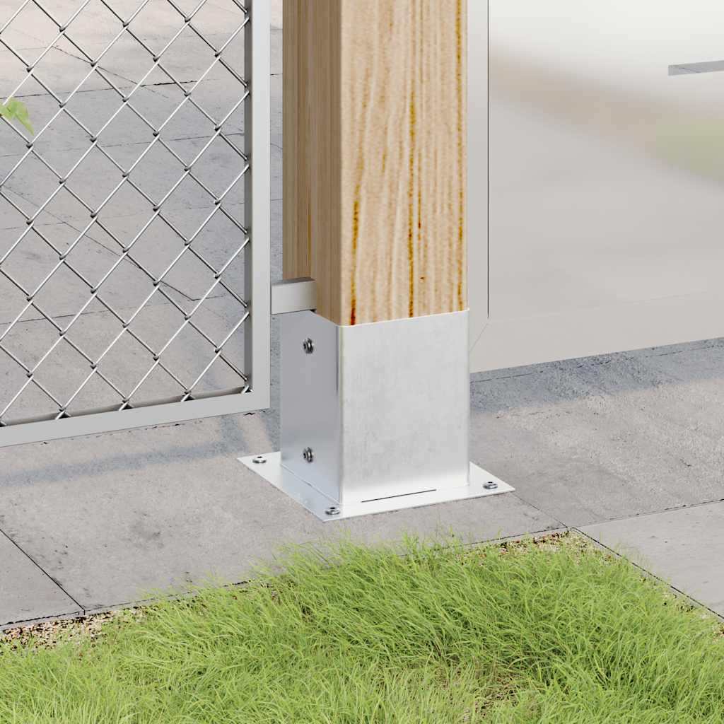 Pfostenträger Quadratisch 4Stk. Silber 46x46mm Verzinkter Stahl