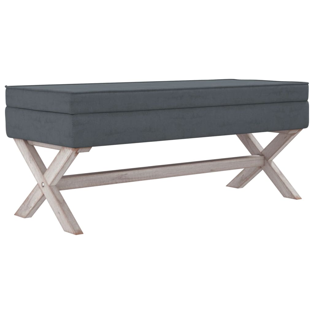 Hocker mit Stauraum Dunkelgrau 45x45x49 cm Stoff