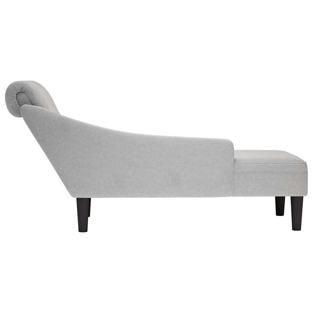 Chaiselongue mit Kissen und Rechter Armlehne Schwarz Stoff