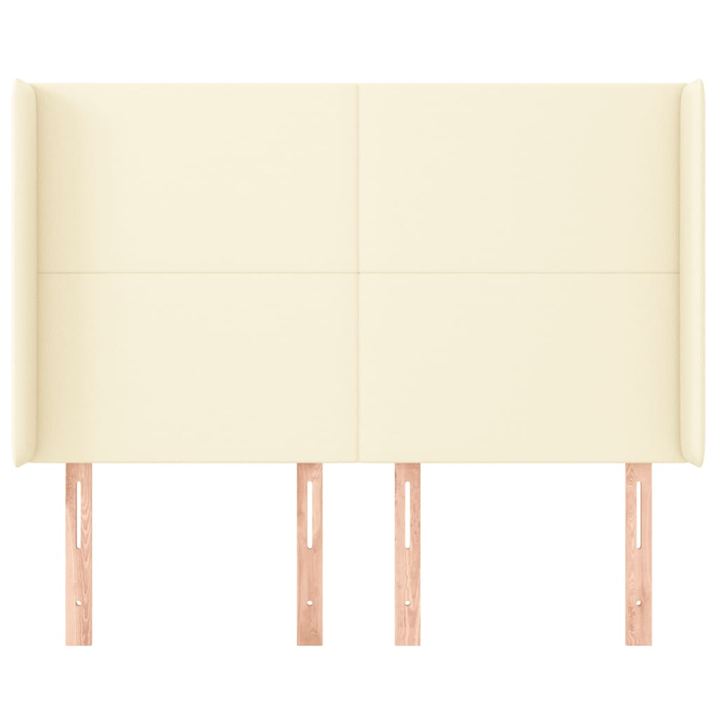 Kopfteil mit Ohren Creme 83x16x78/88 cm Kunstleder