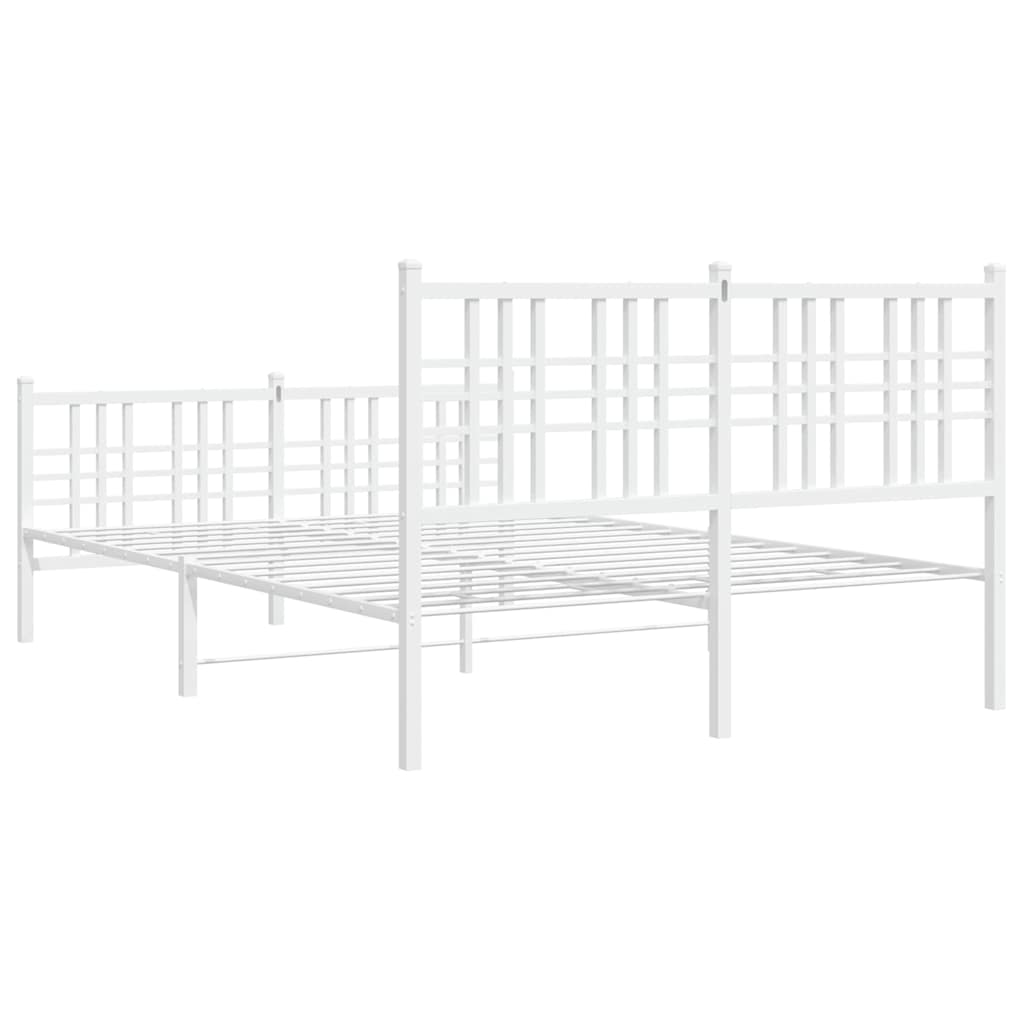 Bettgestell mit Kopf- und Fußteil Metall Schwarz 90x200 cm