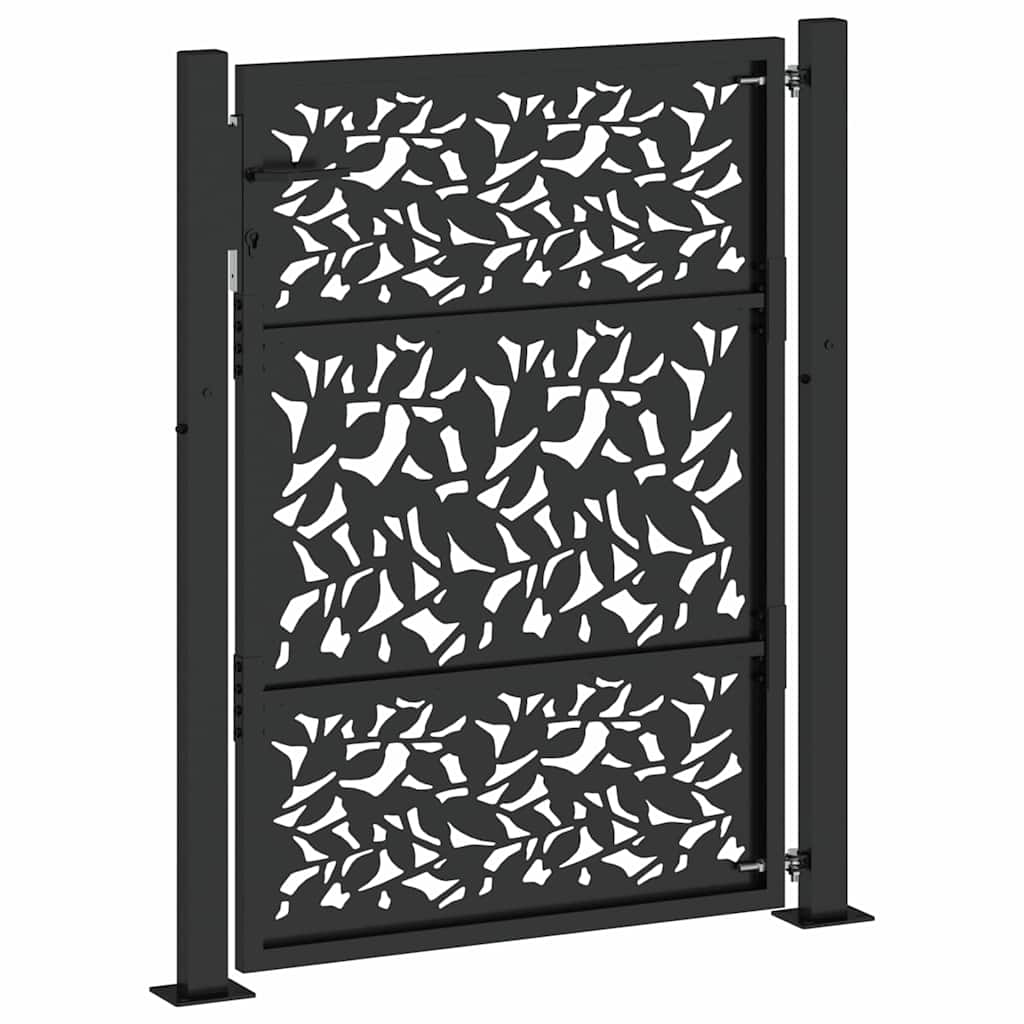 Gartentor Schwarz 100x100 cm Stahl Lichtdesign