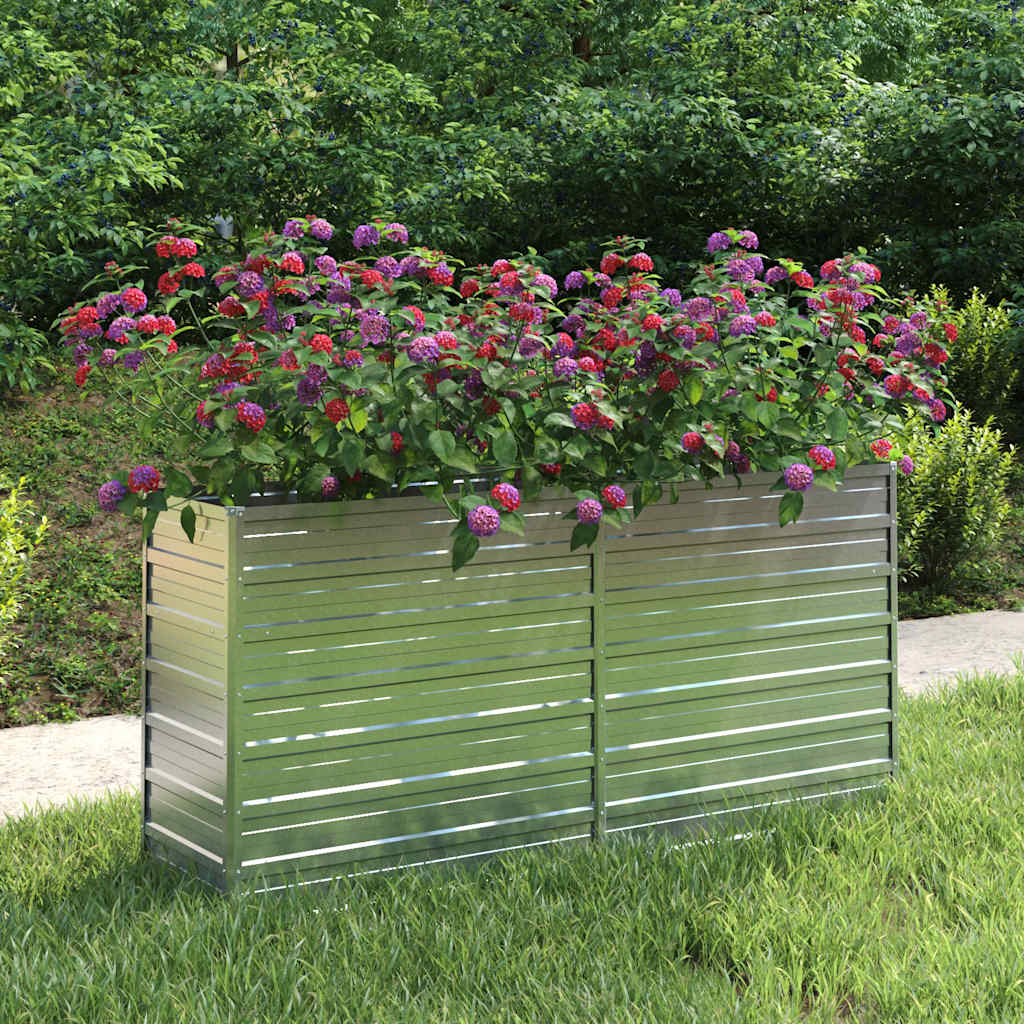 Garten-Hochbeet 160x80x77 cm Verzinkter Stahl Silbern