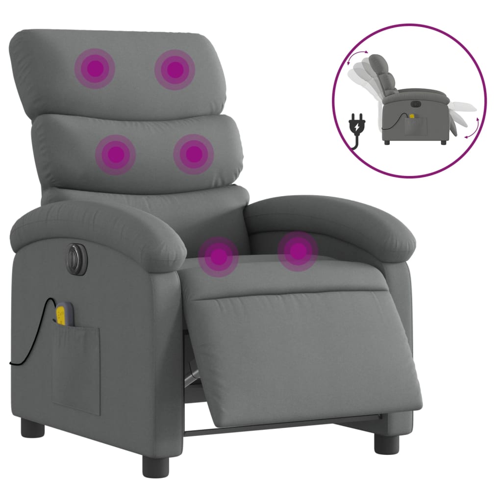 Relaxsessel Elektrisch Hellgrau Stoff