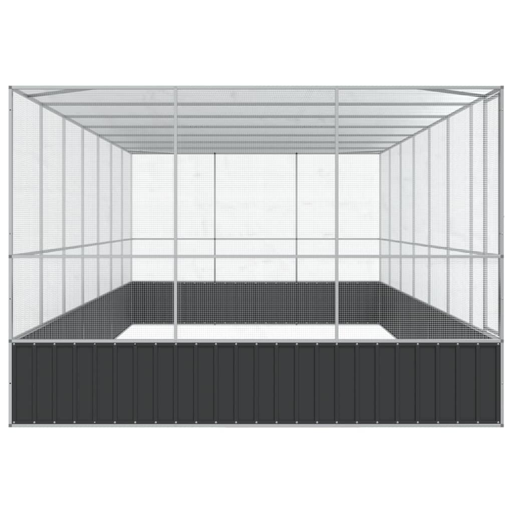Voliere Silbern 210,5x107x212 cm Stahl