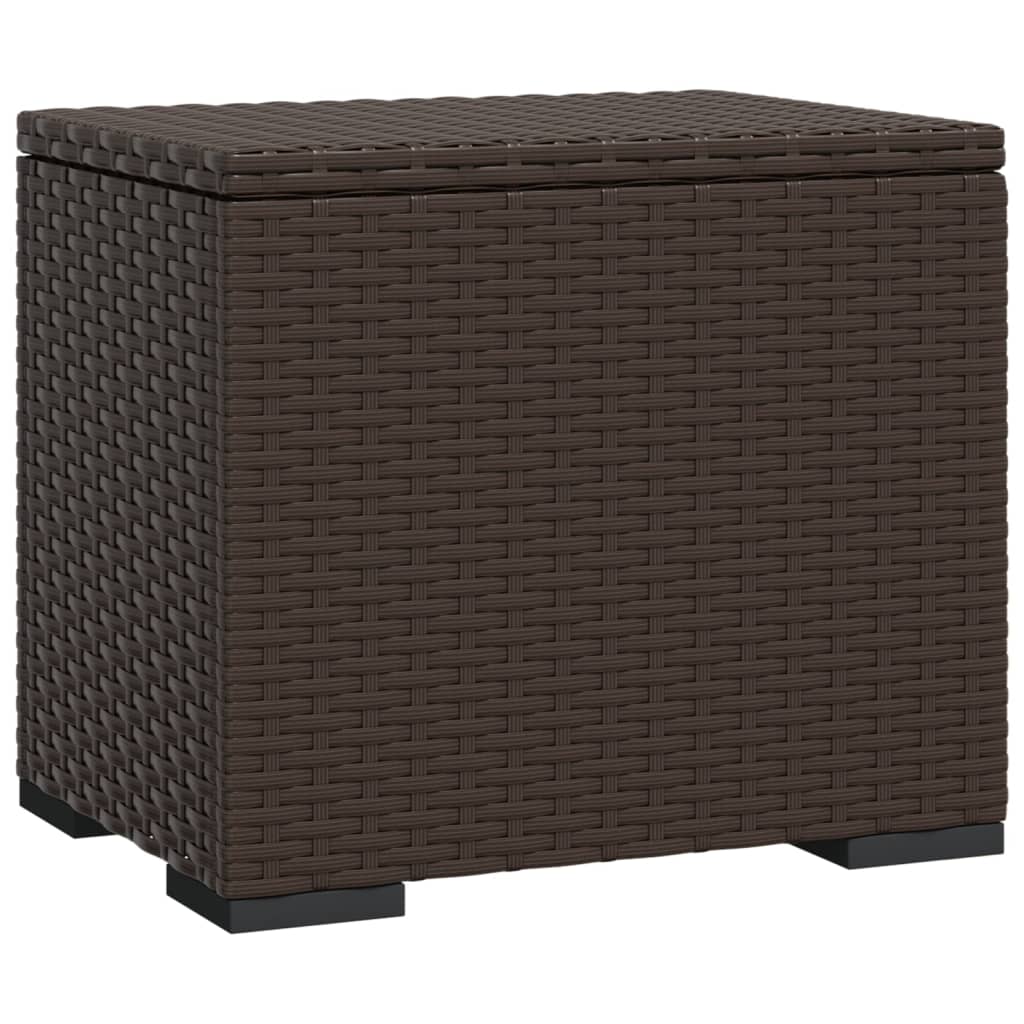 Hocker mit Kissen Schwarz 40x30x40 cm Poly Rattan