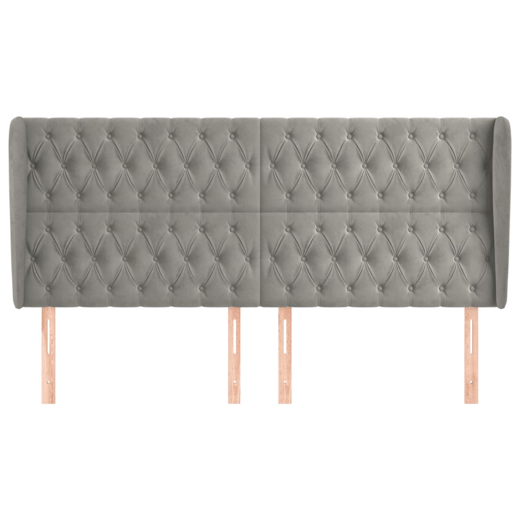 Kopfteil mit Ohren Dunkelblau 93x23x78/88 cm Samt