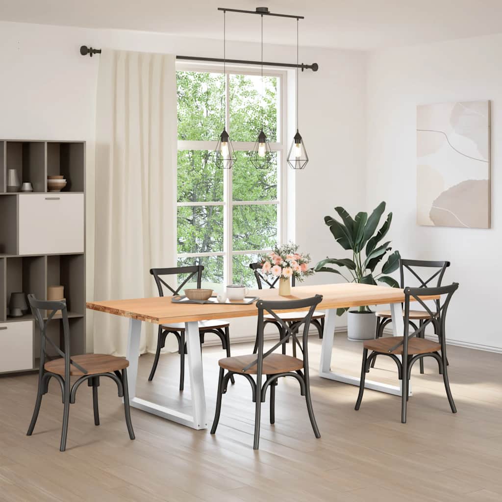 Couchtischbeine V-Form 2 Stück Schwarz 30x(30-31,3) cm Stahl