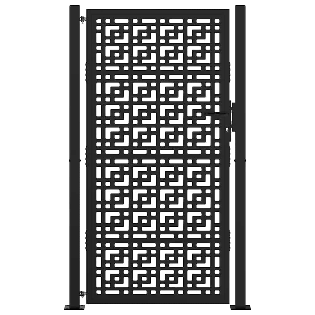 Gartentor Schwarz 100x100 cm Stahl Lichtdesign