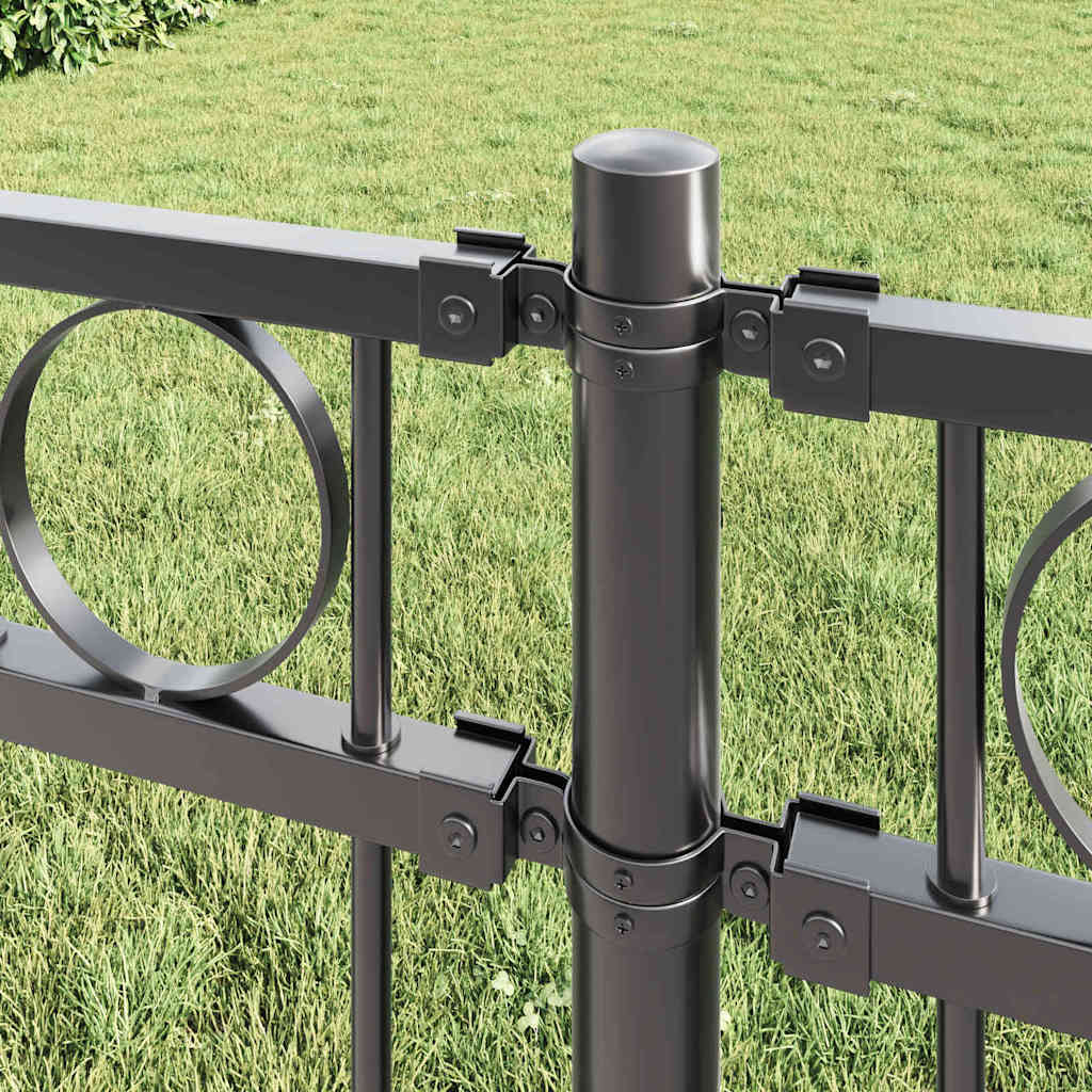 Gartenzaun ASSEN Stahl 1,7 x 0,8 m Schwarz