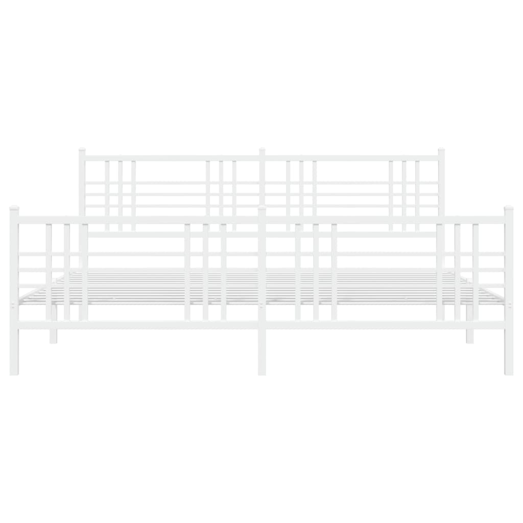 Bettgestell mit Kopf- und Fußteil Metall Schwarz 90x200 cm