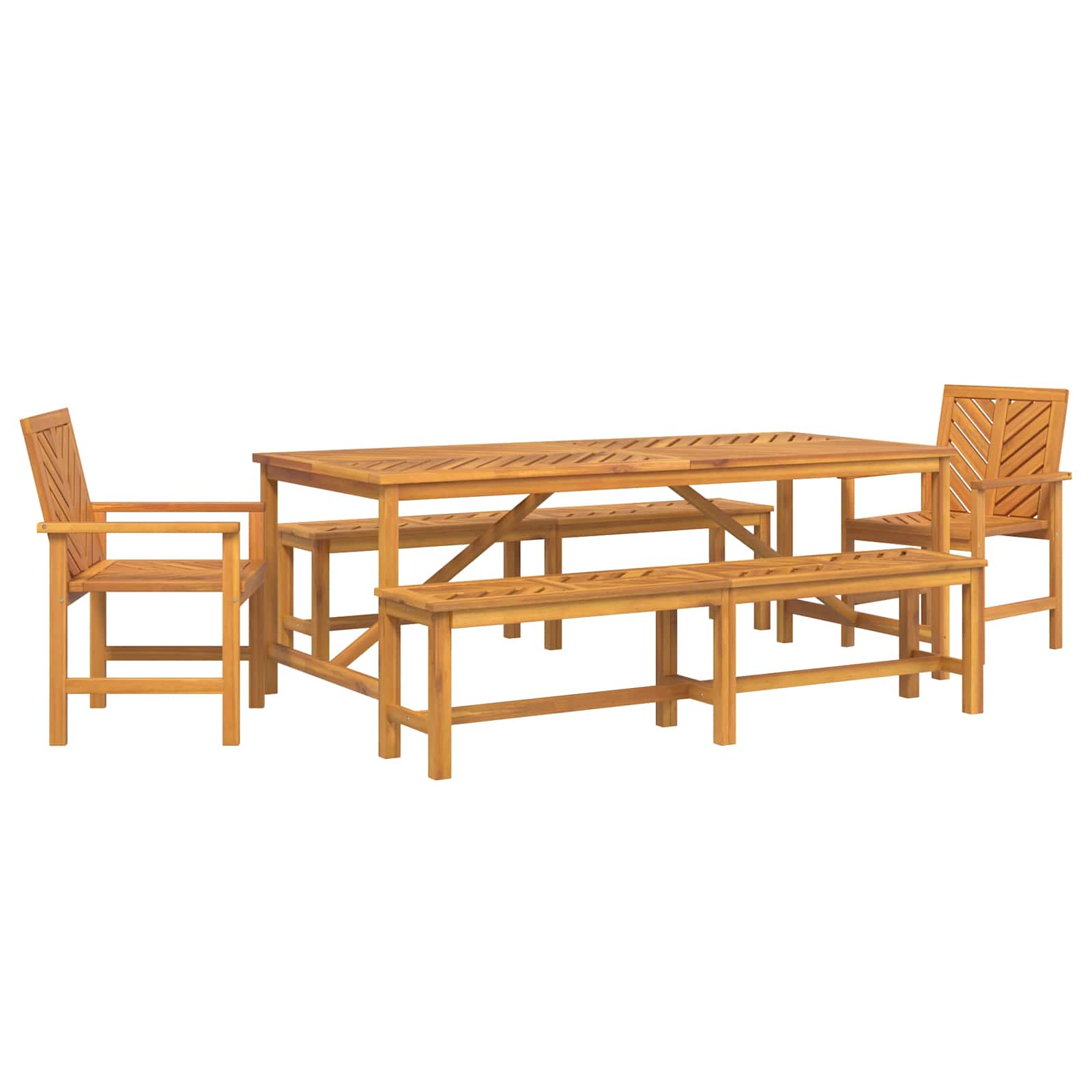 Garten Essgruppe 3 Stk. Braun Massivholz Akazie