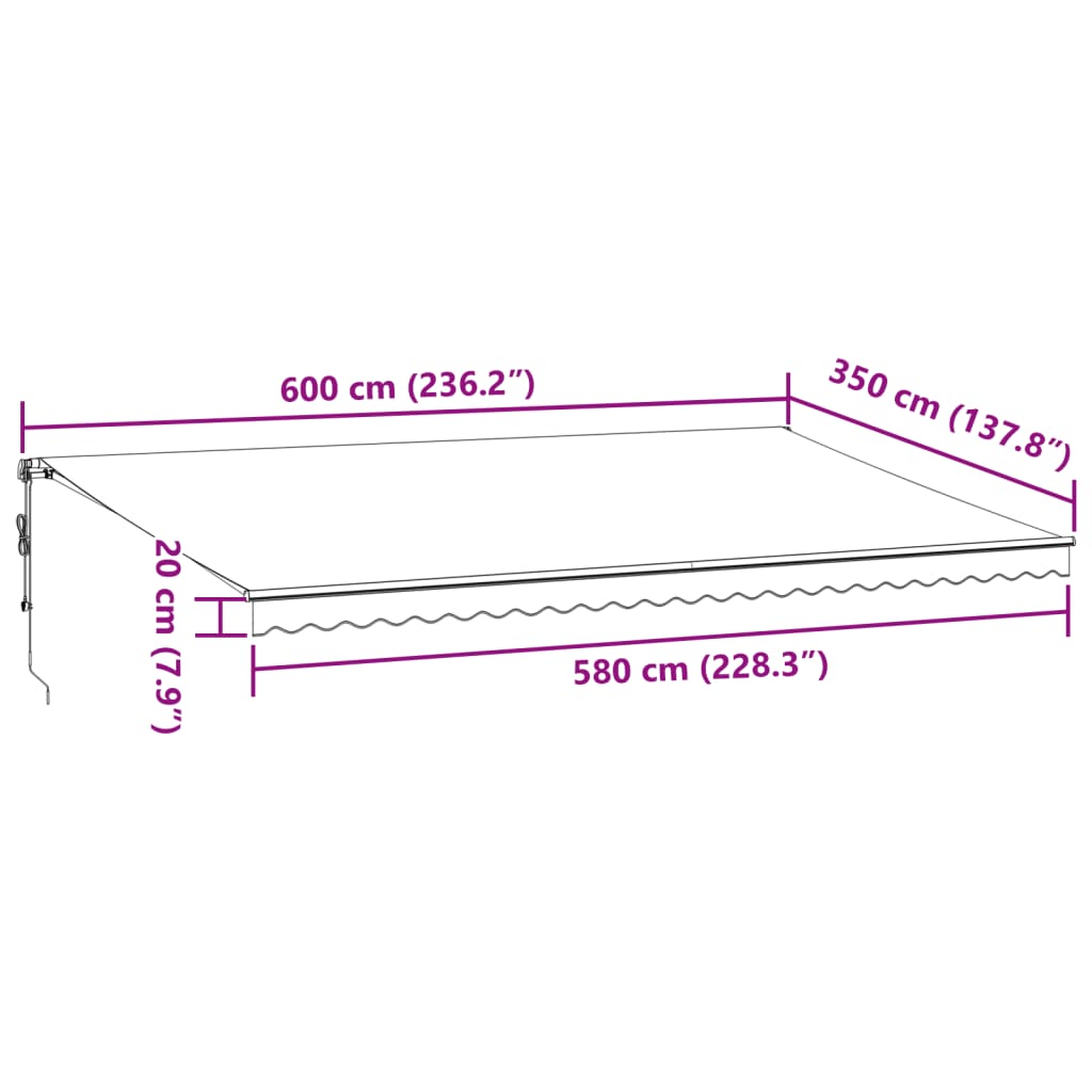 Markise Automatisch Einziehbar 350x250 cm Creme