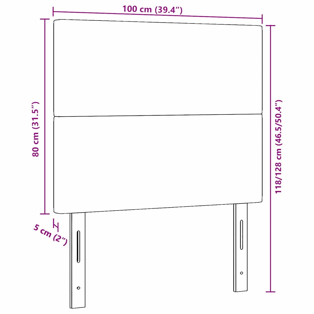 Kopfteil Hellgrau 80 cm Cordstoff