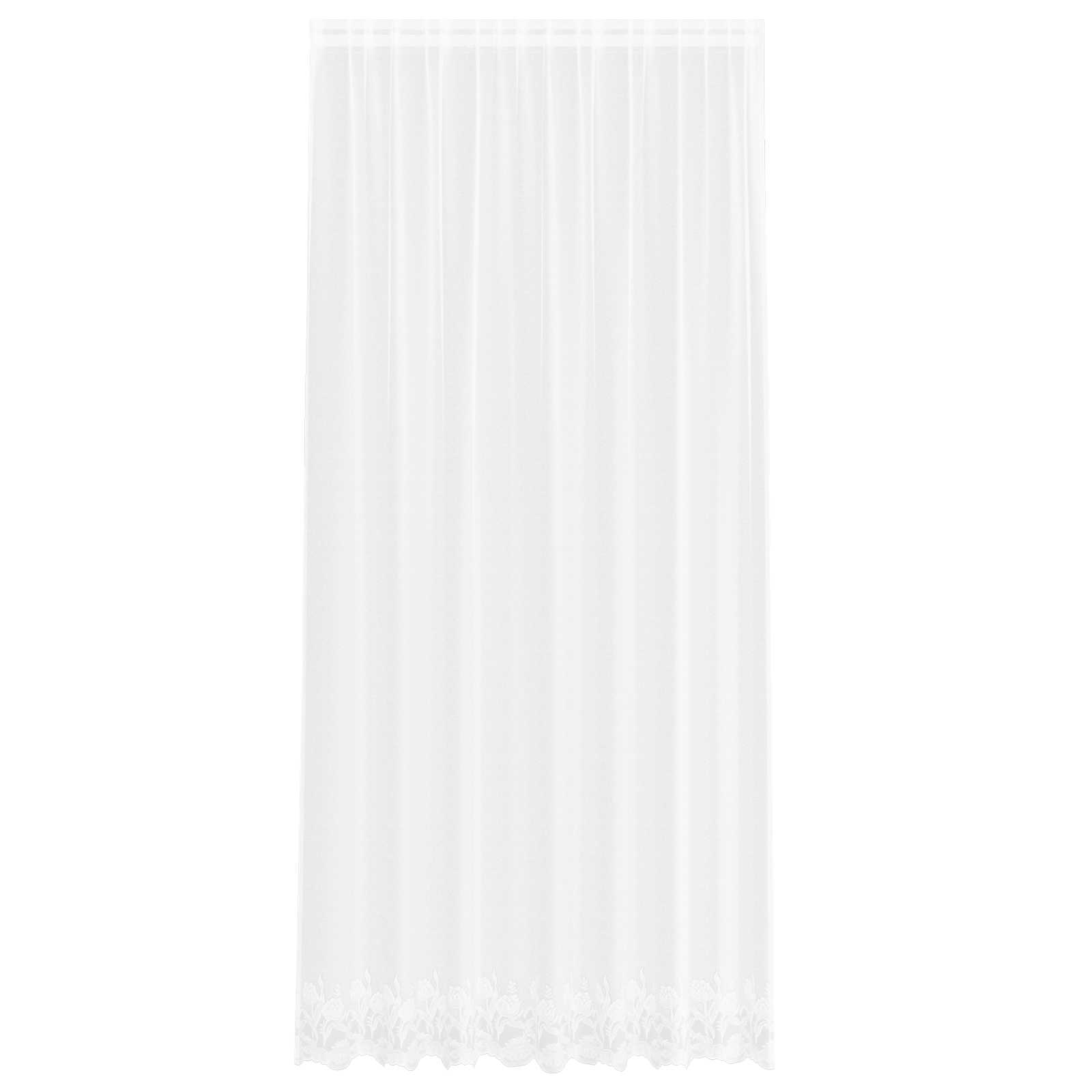 Spitzenvorhang mit Vorhängen Floral Weiß 80 x 150 cm Polyester