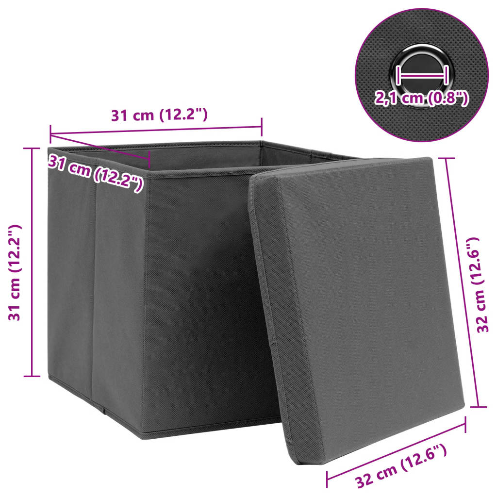 Aufbewahrungsboxen 4 Stk. Blau 32x32x32 cm Stoff