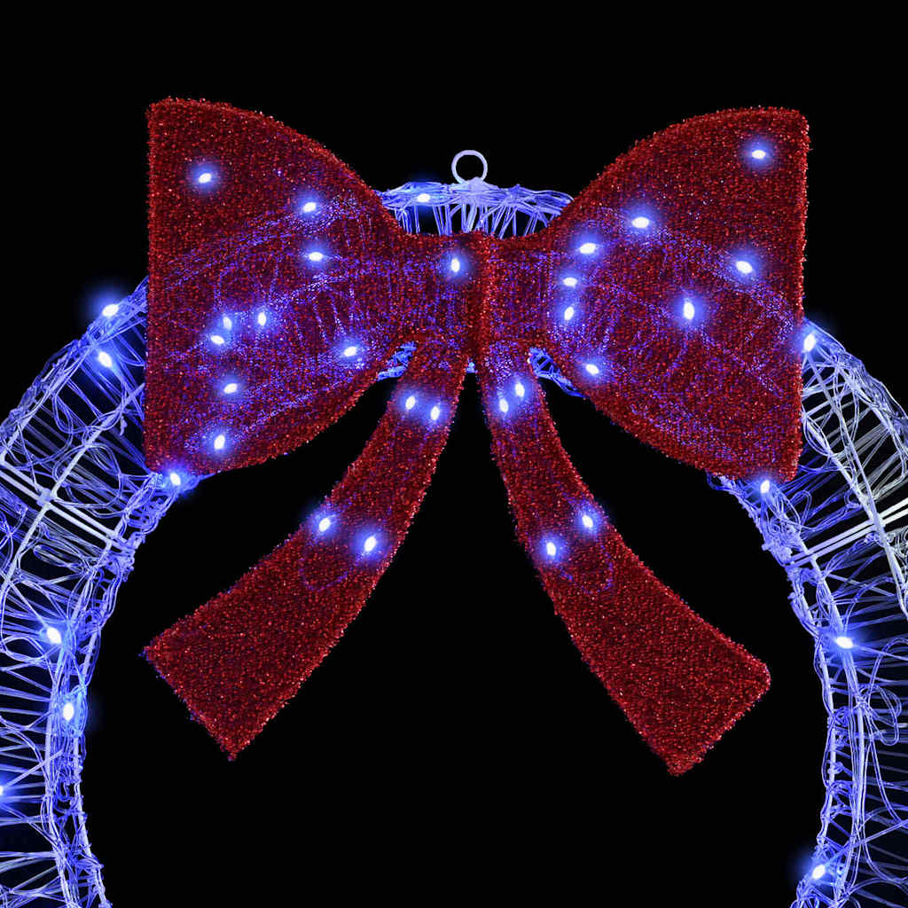 Kranz mit 60 LEDs Warmweiß 76 x 76 x 8,5 cm Acryl