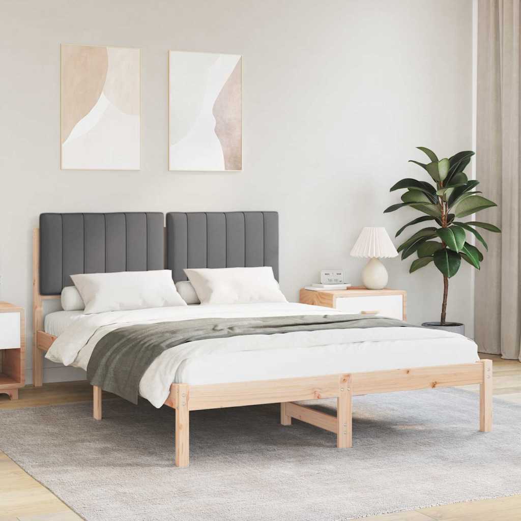 Bettgestell mit gepolstertem Kopfteil Hellgrau 200 x 200 cm
