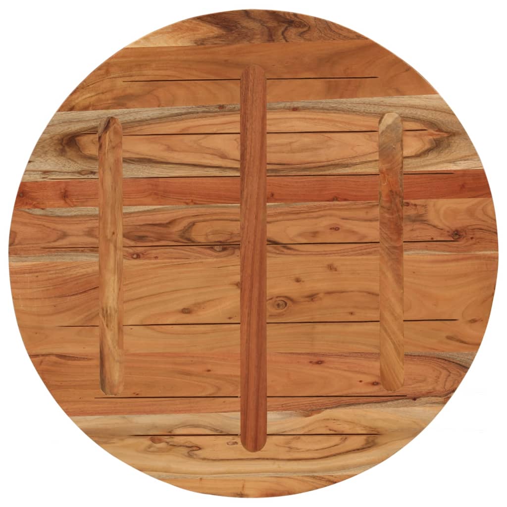 Tischplatte Ø 40x2,5 cm Rund Raues Massives Mangoholz