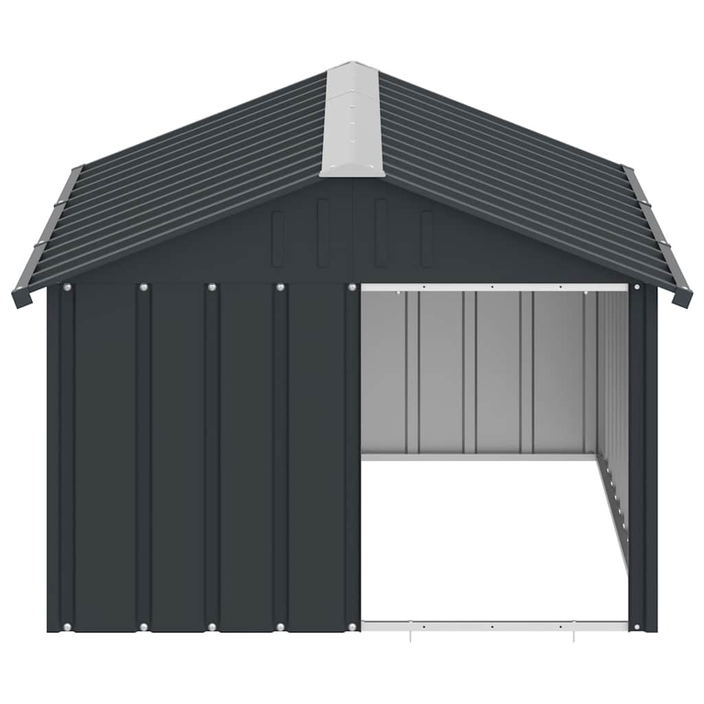 Hundehütte Anthrazit 116,5x103x81,5 cm Verzinkter Stahl