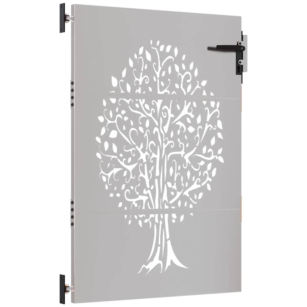 Gartentor 85x75 cm Cortenstahl Baum-Design