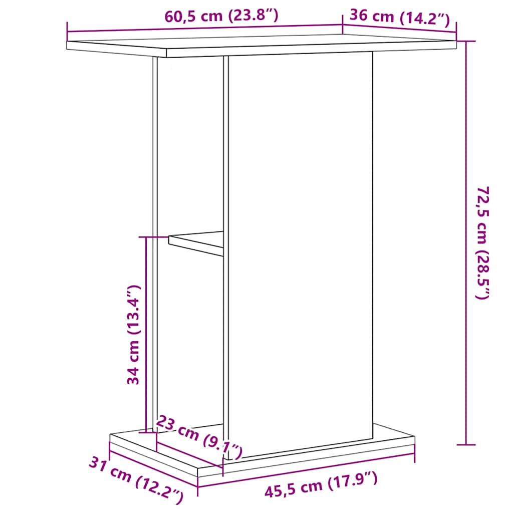 Aquariumständer Weiß 60,5x36x72,5 cm Holzwerkstoff