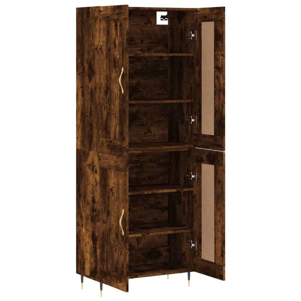 Highboard Betongrau 69,5x34x180 cm Holzwerkstoff