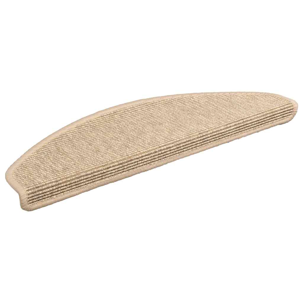 Stufenmatten 15 Stk. 56x17x3 cm Beige und Grau Halbrund