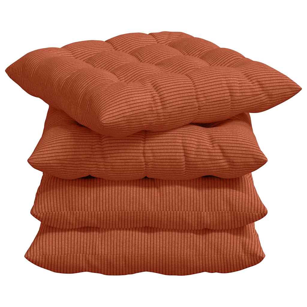 Sitzkissen 4 pcs Hellgrau 40 x 40 x 6 cm Cordstoff