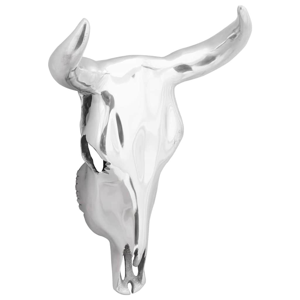 Bullen Schädel Silber 49 x 10 x 36 cm Aluminium