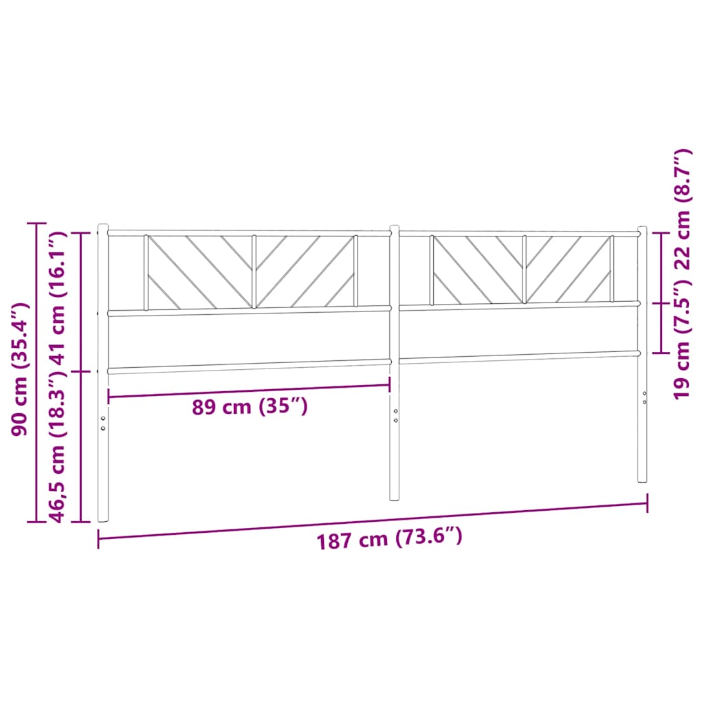 Ersatz-Kopfteil Metall Schwarz 100 cm