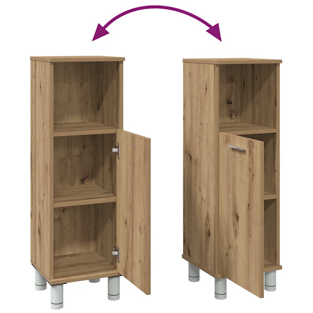 Badezimmerschrank Weiß 30x30x95 cm Holzwerkstoff