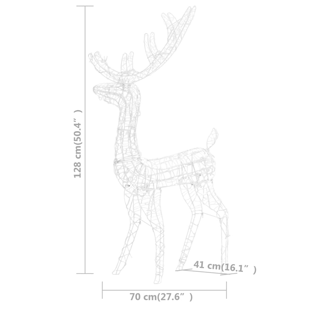 Rentierfamilie Weihnachtsdekoration Weiß und Silber 201 LEDs