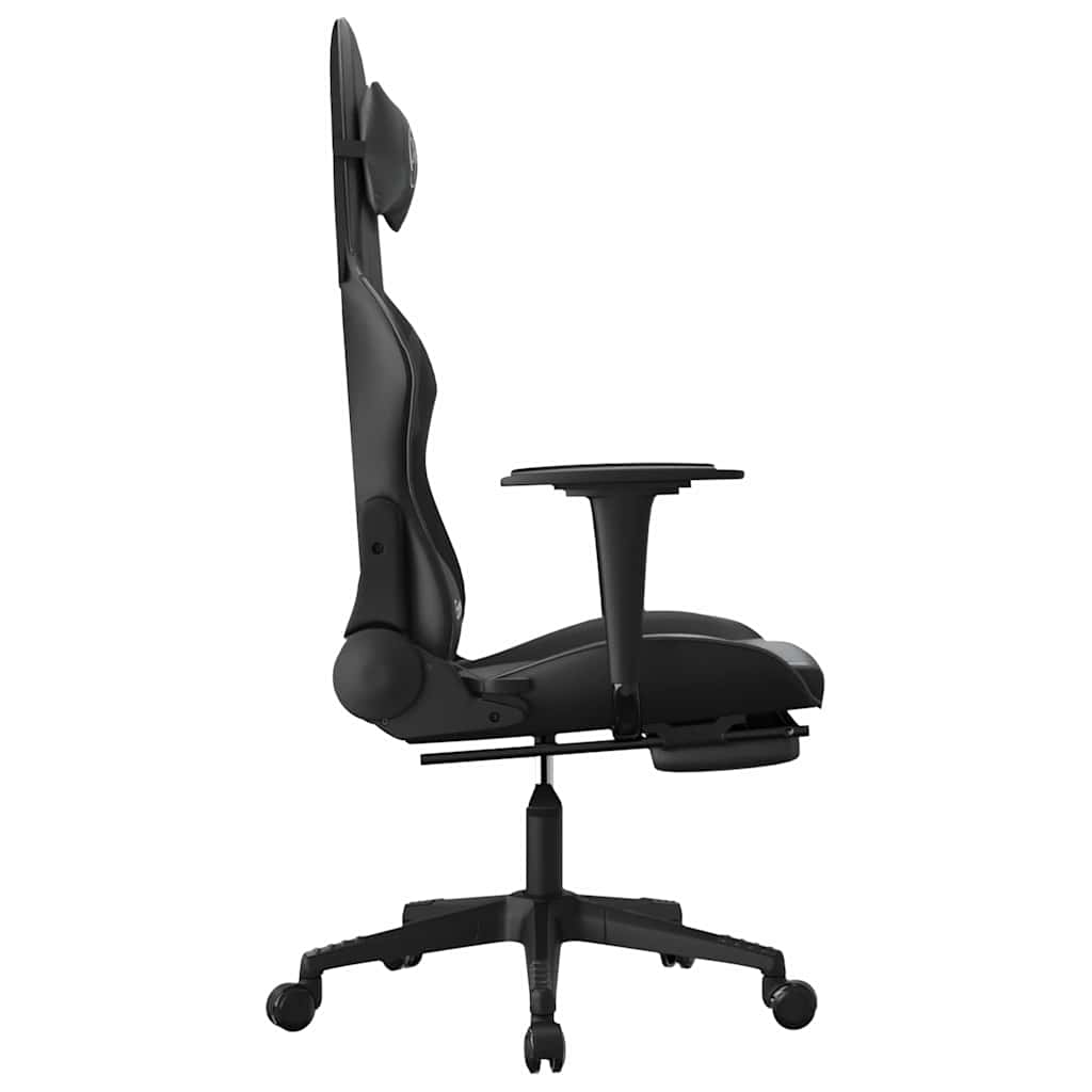 Gaming-Stuhl mit Massagefunktion Schwarz und Blau Kunstleder