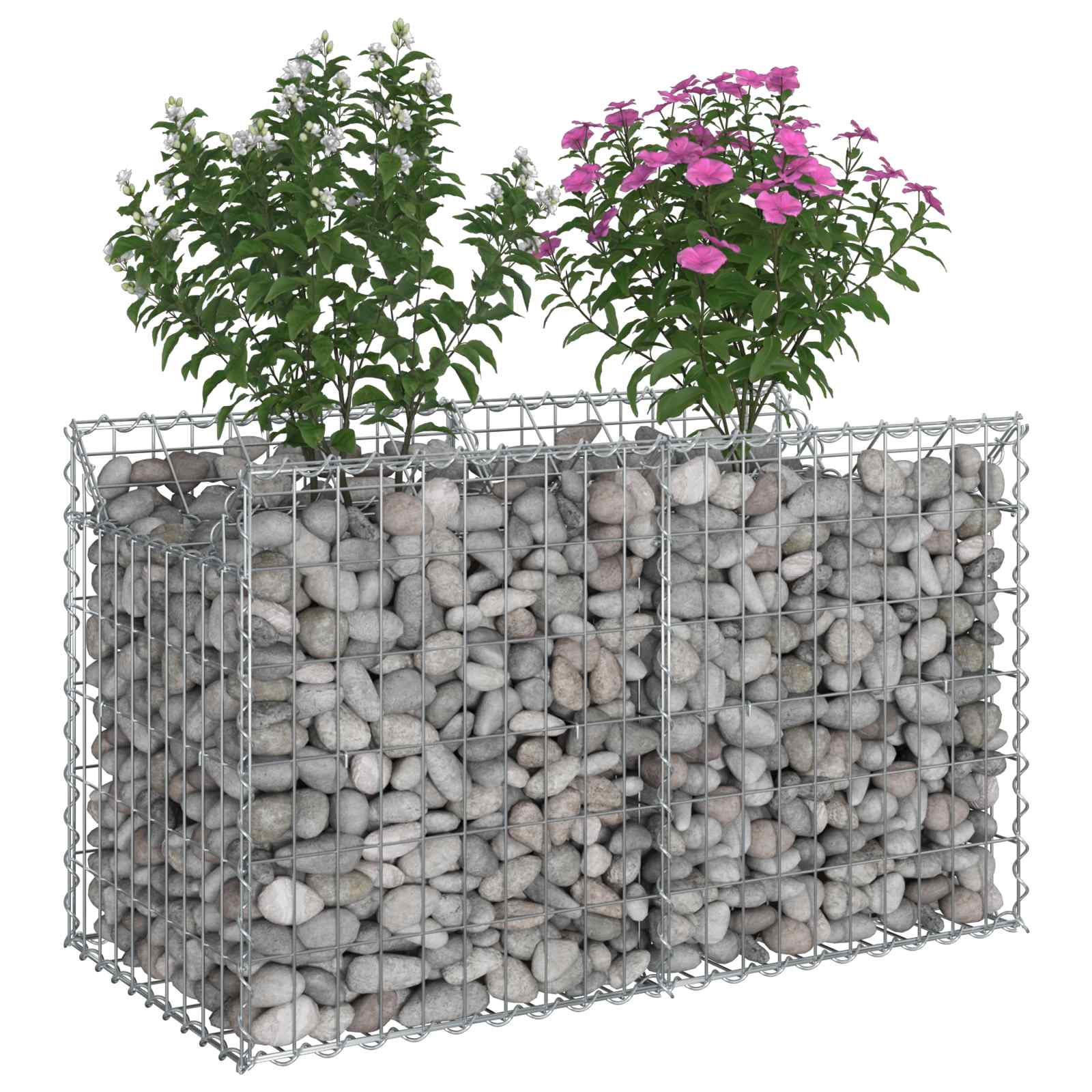Gabionen-Hochbeet 2 pcs Silber