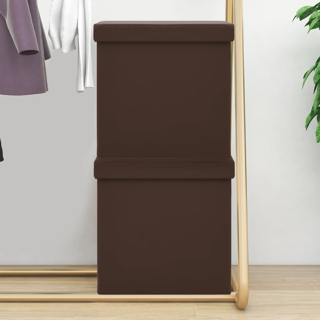 Hocker mit Stauraum Braun PVC