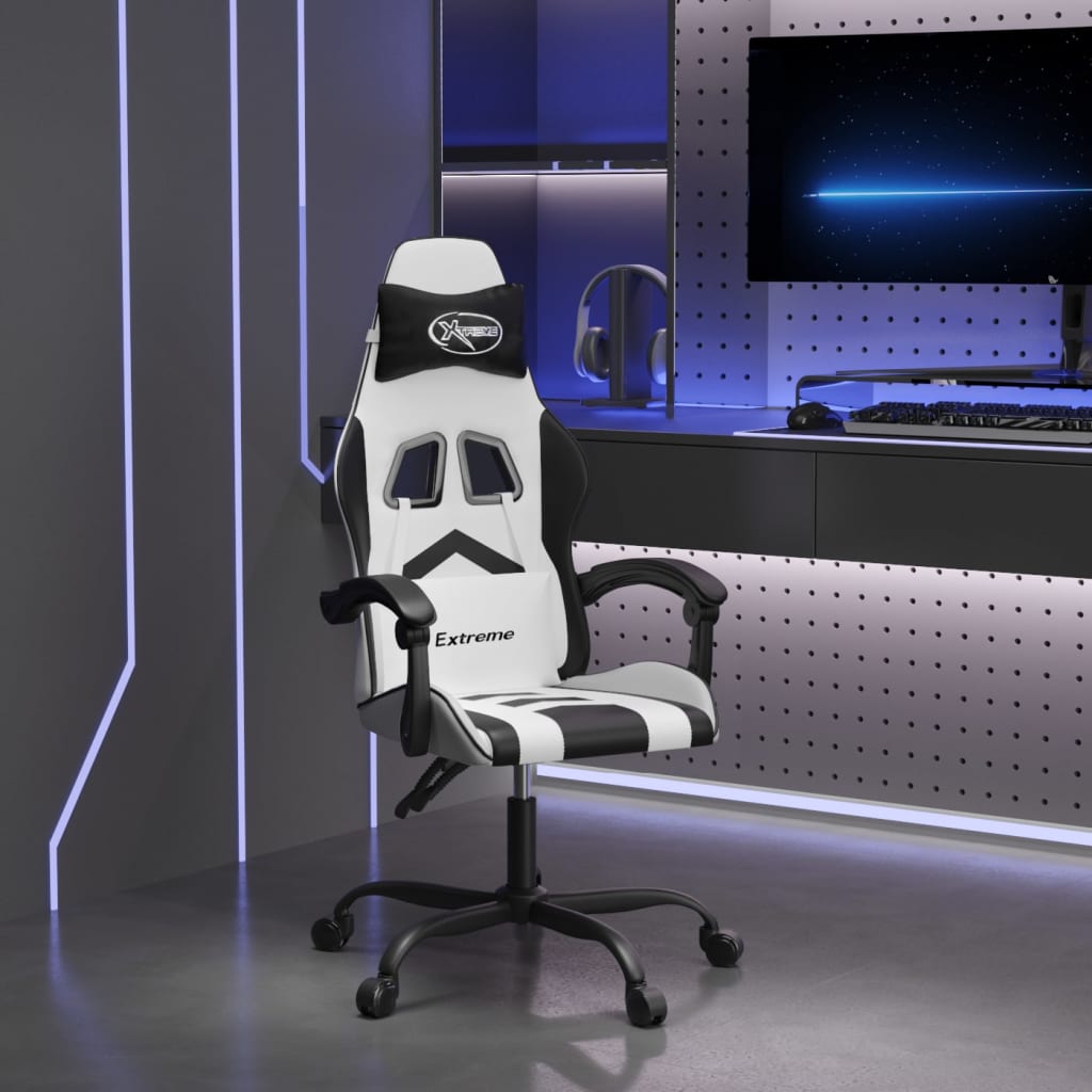 Gaming-Stuhl Drehbar Schwarz und Rot Kunstleder