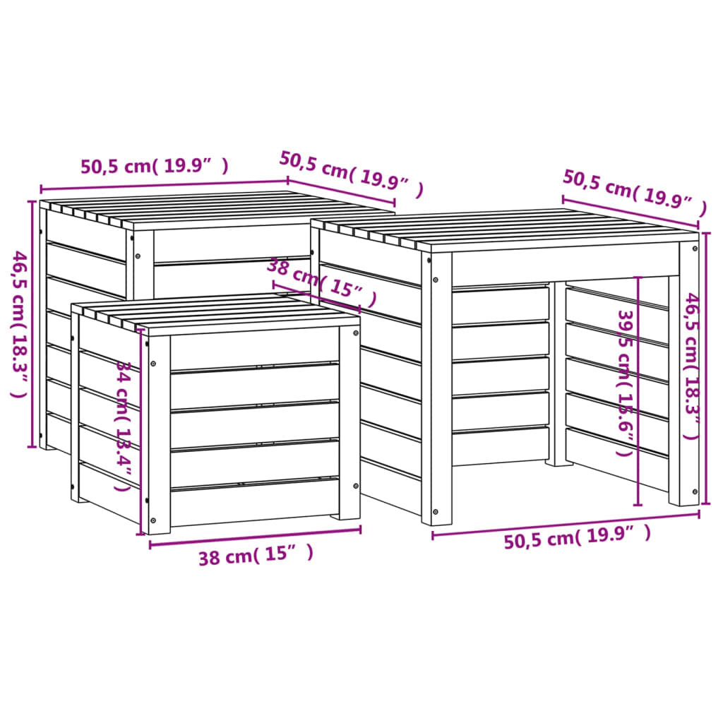 Gartenbox 101x50,5x46,5 cm Massivholz Kiefer
